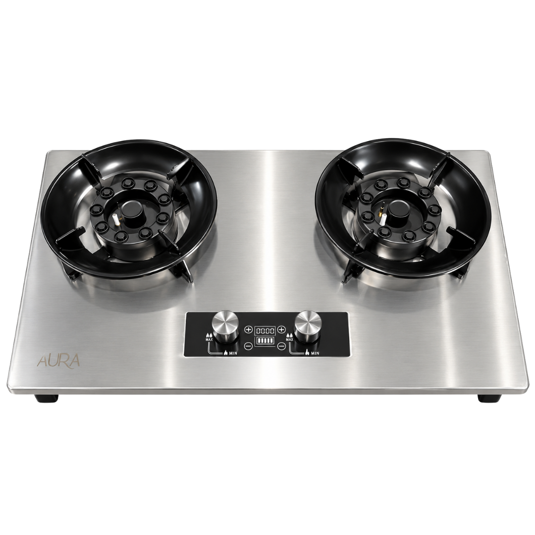 AURA BUILT IN HOB 2 BURNER INOX
